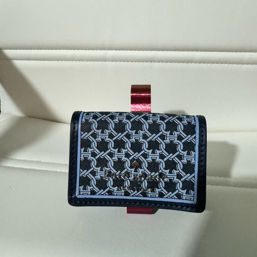 NWT Blue Kate Spade link Micro trifold wallet